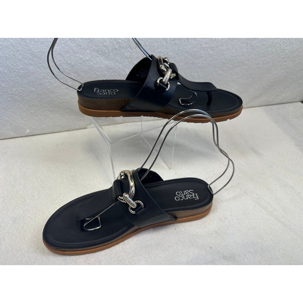 Franco Sarto Brielle Wedge Thong Sandal, Gold Hardware SZ 11 Minimalist NWOT
